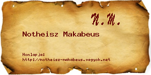 Notheisz Makabeus névjegykártya